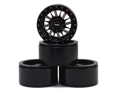 Petals B Black 4pcs/set NHX 1.9" Aluminum Beadlock Crawler Wheels Rims 