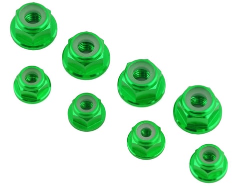 175RC DR10M Aluminum Nut Kit (Green) (8)