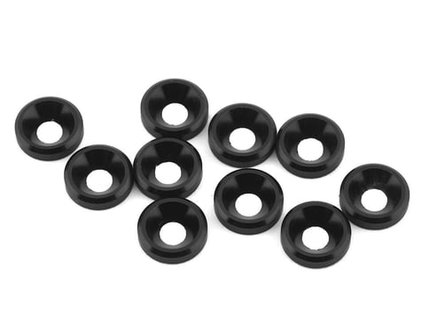 1UP Racing 3mm Countersunk Washers (Black) (10)