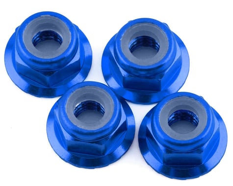 1UP Racing 4mm Serrated Aluminum Locknuts (Dark Blue) (4)