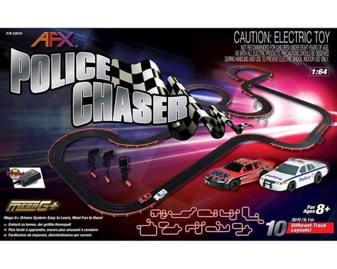 AFX Police Chaser Set:30ft Track,Mega G+,Tri-Power Pck