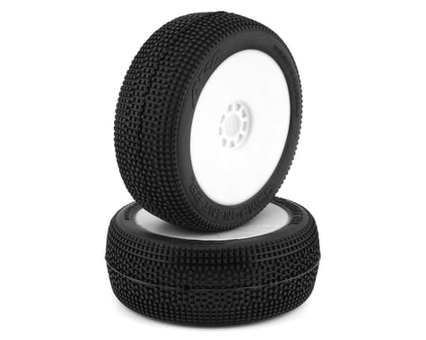 AKA Component 2AB 1/8 Buggy Mounted Tires (White) (2) (Super Soft - Long Wear)
