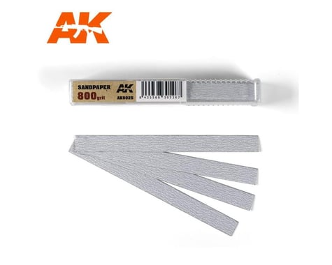 AK INTERACTIVE Dry Sandpaper Strips 800 Grit 50Pk