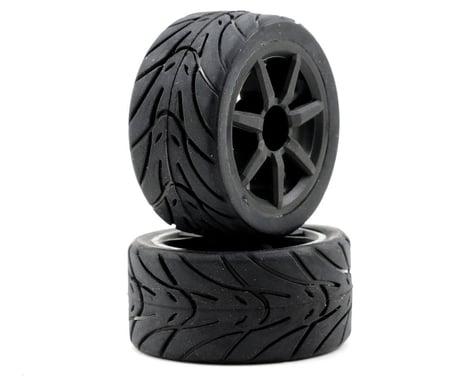 Team Associated Pre-Mount Wheels/Tires (2) (Black)