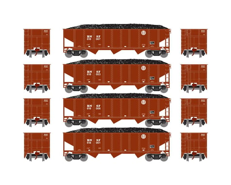 Athearn N 40' 3-Bay Ribbed Hopper with Load, BNSF #1 (4)