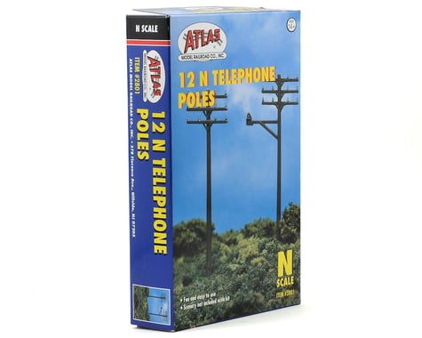 Atlas Railroad N-Scale Telephone Poles (12)
