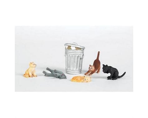 Bachmann SceneScapes Cats w/ Garbage Can (6) (HO Scale)