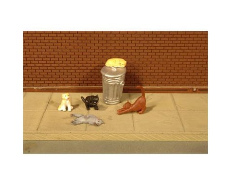 Bachmann SceneScapes Cats with Garbage Can (6) (O Scale)