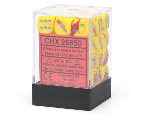 Chessex /  Pacific Games 36 12MM D6 DICE GEMINI5 RED-YELLOW