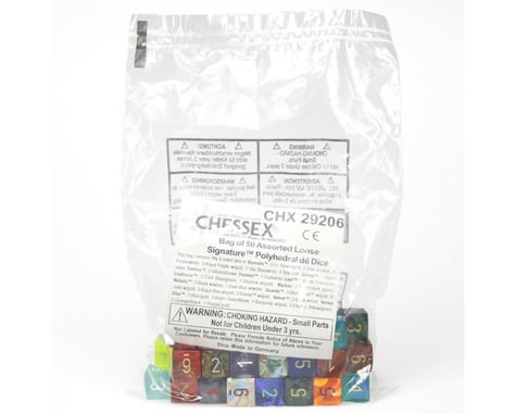 Chessex /  Pacific Games D6 Dice Assorted Signature 50Pc