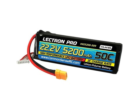 Common Sense RC Lectron Pro 22.2V 5200mAh 50C Lipo Battery with XT90 Connector