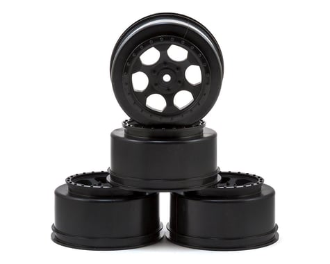 DE Racing 12mm Hex "Trinidad" Short Course Wheels (Black) (4) (22SCT/TEN-SCTE)