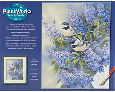 Dimensions  Paint By Number Chickadees & Lilacs, 11 X 14"