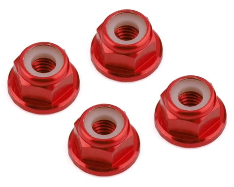 DragRace Concepts M4 Serrated Flanged Lock Nuts (Red) (4)