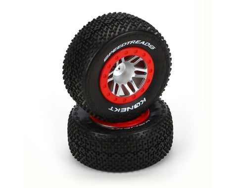 DuraTrax SpeedTreads Konekt Short Course Front Tires w/12mm Hex (Red) (2)