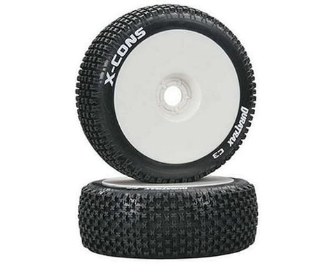 DuraTrax X-Cons Pre-Mounted  1/8 Buggy Tires (White) (2) (C3 - Super Soft)