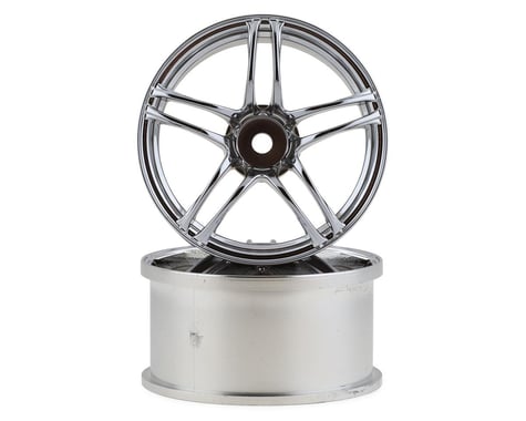 Mikuni AVS Model T5 5-Split Spoke Drift Wheels (Chrome Silver) (2) (5mm Offset)
