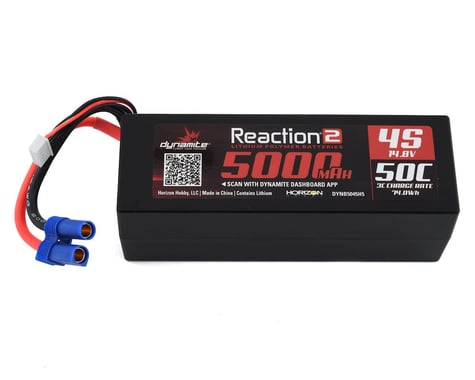 Dynamite Reaction 4S 50C Hard Case LiPo Battery w/EC5 (14.8V/5000mAh)