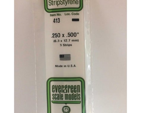 Evergreen Scale Models .250x.500 Strip Pack (24") (3)