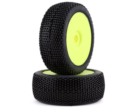 GRP Tyres Plus Pre-Mounted 1/8 Buggy Tires (2) (Yellow) (Extra Soft)
