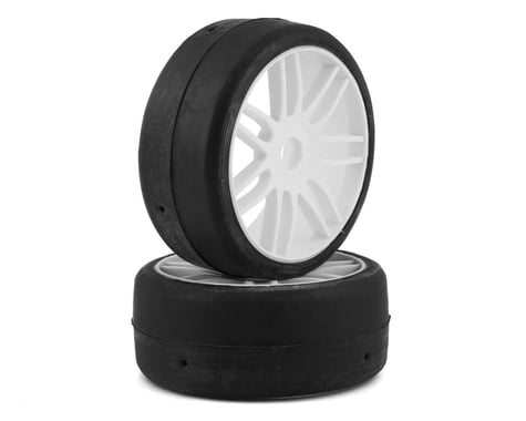 GRP Tires GT - TO2 Slick Belted Pre-Mounted 1/8 Buggy Tires (White) (2) (S5)