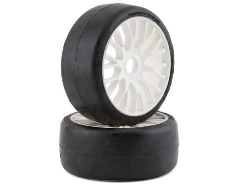 GRP Tires GT - TO4 Slick Belted Pre-Mounted 1/8 Buggy Tires (White) (2) (XB2)