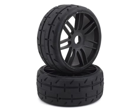 GRP Tires GT - TO1 Revo Belted Pre-Mounted 1/8 Buggy Tires (Black) (2) (S1)