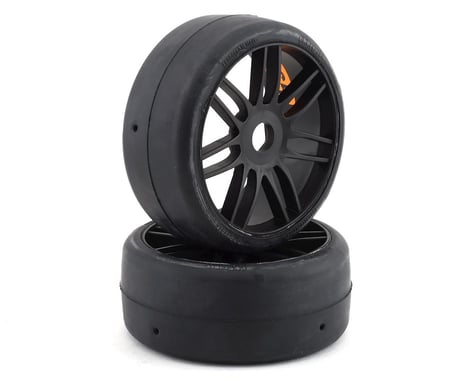 GRP Tires GT - TO2 Slick Belted Pre-Mounted 1/8 Buggy Tires (Black) (2) (S5)