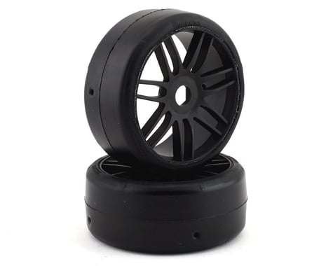GRP Tires GT - TO2 Slick Belted Pre-Mounted 1/8 Buggy Tires (Black) (2) (S7)