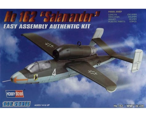 Hobby Boss HY80239 1/72 Easy Build Heinkel He 162 Salamander