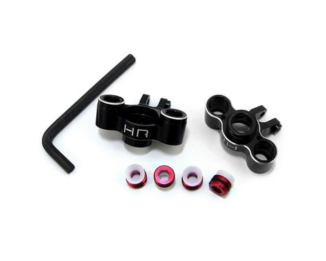 Hot Racing Traxxas 1/16 Aluminum Knuckle Axle Carrier Set (Black w/Red Screw)