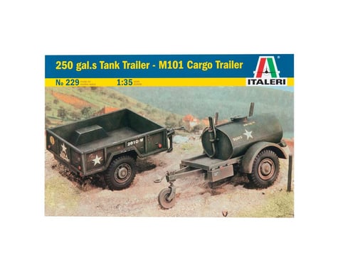 Italeri Models 1/35 250 Gal. S Tank Trailer/M101 Cargo Trailer