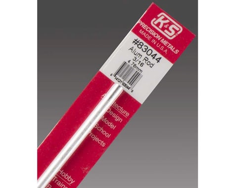 K&S Engineering Solid Aluminum Rod 3/16", Carded