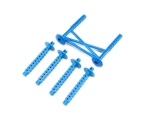 Losi Rear Body Support and Body Posts, Blue: LMT