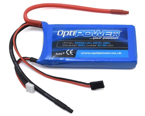 Optipower 2S 25C LiPo Receiver Battery (7.4V/5000mAh)