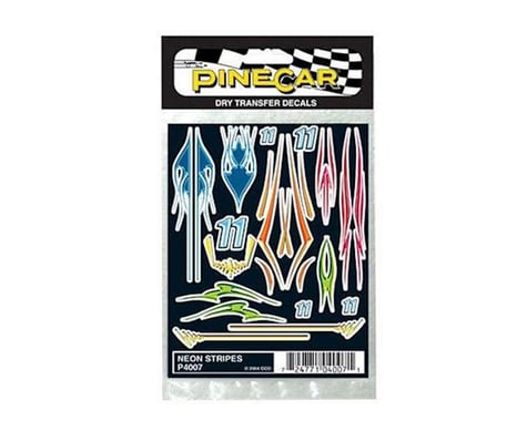 PineCar Neon Stripes Dry Transfer