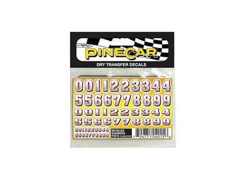 PineCar Beveled Numbers (Dry Transfer)