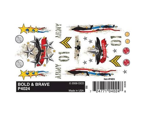 PineCar Dry Transfer Decals, Bold & Brave