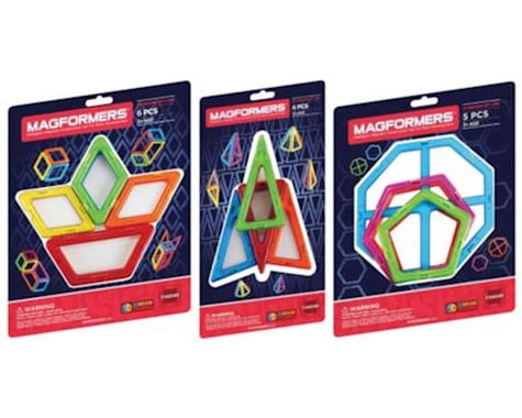 Rainbow Products Magformers Add-On Magnetic Construction Set: Geometric Shapes Assortment, (One random set from the asso