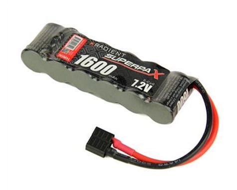 Radient 6-Cell 7.2V 1600mAh NiMH Flat Battery Pack w/T-Style Connector