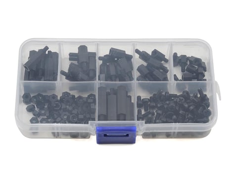 RaceTek M3 Assorted Nylon Hardware Kit (Black) (180) (Male-Female)