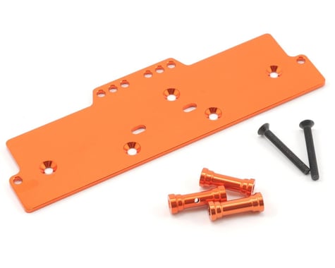 ST Racing Concepts Aluminum Front Adjustable 4-Link Servo/Battery Plate (Orange)