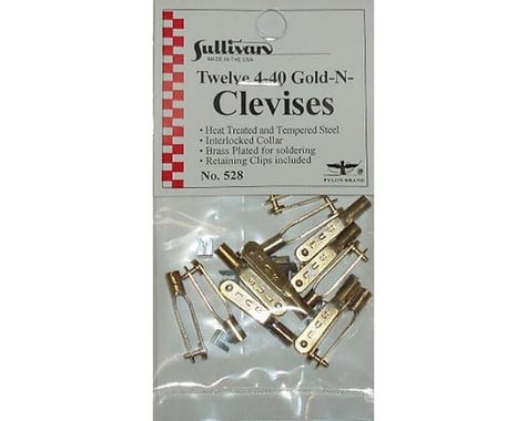 Sullivan 4-40 Gold-N-Clevises (12)