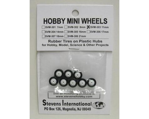 Stevens 11mm Rubber Tires on Plastic Hubs (8)