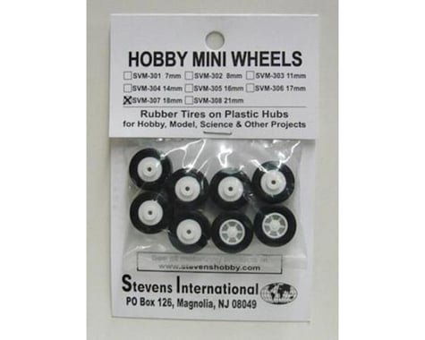 Stevens 18mm Rubber Tires on Plastic Hubs (8)