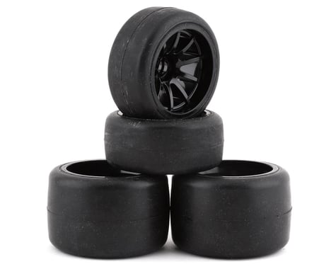 Sweep F1 EXP Pre-Mounted Front & Rear Rubber Tire Set (Black) (4) (Soft/Soft)