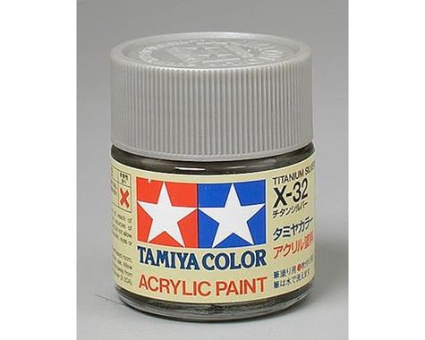 Tamiya X-32 Titanium Silver Gloss Finish Acrylic Paint (23ml)