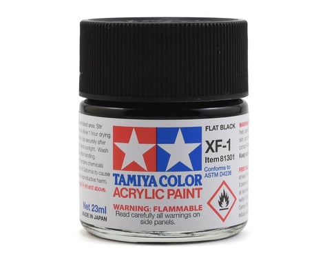 Tamiya XF-1 Flat Black Acrylic Paint (23ml)