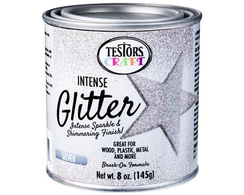 Testors Craft Intense Glitter 8 oz Can - Silver