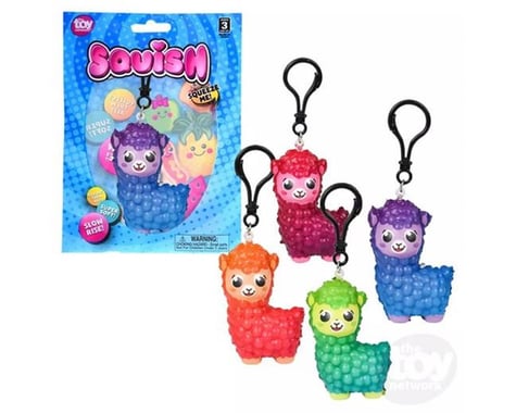 The Toy Network 3IN SQUISH ALPACA BACKPACK CLIP